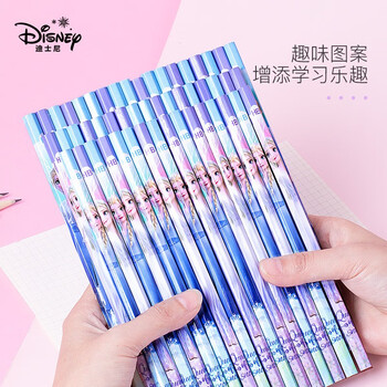 迪士尼（Disney）铅笔 文具30支HB原木书写铅笔 小学生铅笔写字笔 儿童礼物女幼儿园卡通铅笔 冰雪奇缘E0263F