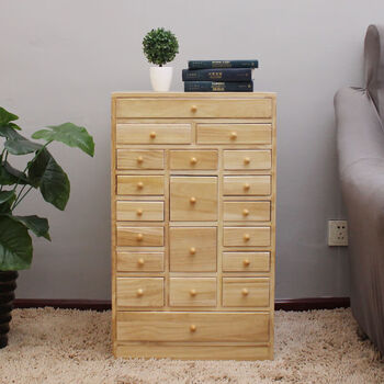 药柜多斗柜抽屉式家用小药柜矮柜中药柜储物柜诊所柜子20斗原木色