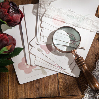 狮洛德 母亲节复古贺卡6张表白生日祝福卡毕业礼物装饰卡邀请留言卡片礼物装饰碎花系列带信封