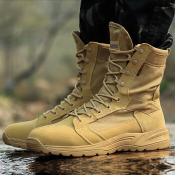 作战靴男超轻防滑减震夏季透气飞鱼皮战术鞋高帮战术靴作训靴品质定制