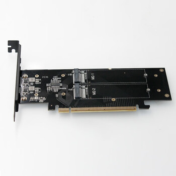 佳翼（JEYI）PCIe转M.2四盘位扩展卡 64Gbps NVMe转接卡 全高挡板 兼容PCIe 4.0/3.0 4盘阵列支持PCIE信号拆分