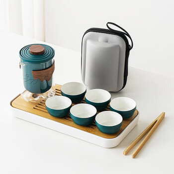 祥业功夫旅行茶具便携式套装泡茶户外旅游露营喝茶装备小套茶盘快客杯