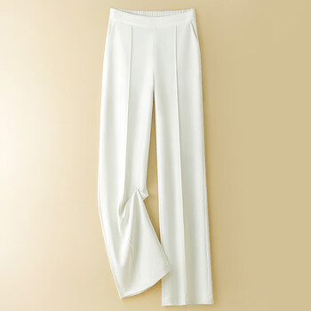 娅丽达清仓捡漏高腰垂感显瘦阔腿裤女薄款宽松休闲西装裤拖地直白色