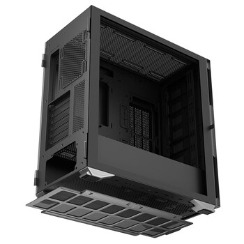 爱国者（aigo）YOGO K1钛灰色 超高兼容性 9风扇位 电脑机箱  E-ATX/ATX主板/360水冷/钢化玻璃全侧/4090显卡