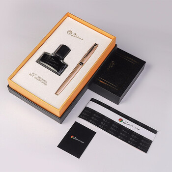 毕加索（pimio）钢笔礼盒 签字笔商务办公送礼男女开学礼物学生书法练字财务特细笔尖0.38mmT717玫瑰金