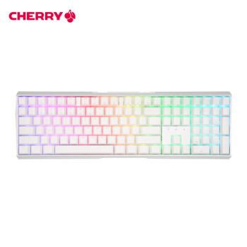 CHERRY樱桃 MX3.0S无线键盘 机械键盘 游戏键盘 蓝牙三模 RGB灯效 铝合金外壳 兼容WIN/MAC 白色茶轴