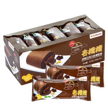 马来西亚进口 过山车(GOTOGO)麦糯糯浓醇巧克力味蛋糕卷 早餐糕点代餐 432克（18克×24）