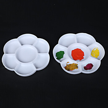 芬尚梅花盒双盖调色盘/调色盒/调色板/调色碟水粉水彩丙烯油画国画美术颜料盒学生绘画用品一对装