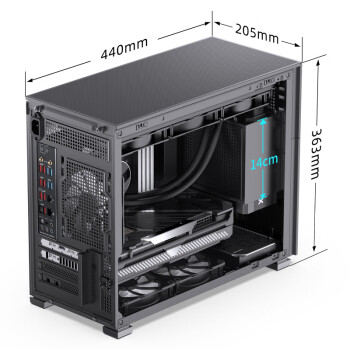 乔思伯（JONSBO）松果D31 MESH版黑色 MATX机箱（双360冷排/ATX电源/Type-c Gen2 10Gbps+/垂直风道/长显卡）
