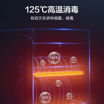 美的消毒柜家用 小型立式立式大容量高温碗筷 餐具消毒碗柜 商用厨房双开门消毒柜XC61 二星级 94L