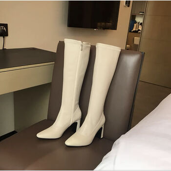 鞋靴>时尚女鞋>女士单鞋>女士高跟鞋>chic强推自留~显腿长韩国米白色