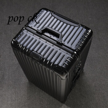 POPCK加厚行李箱32英寸女网红新款男旅行箱简约拉杆箱大容量密码皮箱子 黑色 20寸