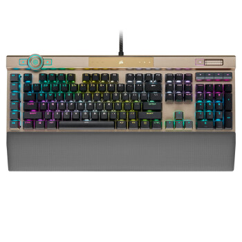 美商海盗船 (USCORSAIR) K100 RGB 璀璨金 有线连接 OPX光轴 PUBG吃鸡瓦罗兰特LOL