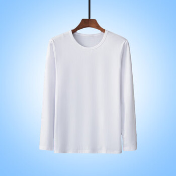 薄款春冬季内穿长袖上身打底衫紧身内衣线衣长袖白色圆领4xl165180斤