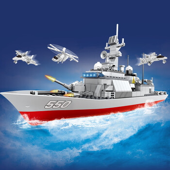 卡乐高积木卡乐高kalegao中国积木055型驱逐舰导弹护卫航空母航母驱逐