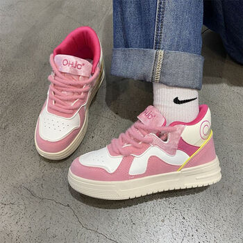 奥西颖爆改天使翅膀高帮鞋女春秋百搭鞋子小众学生女鞋草莓熊小白鞋