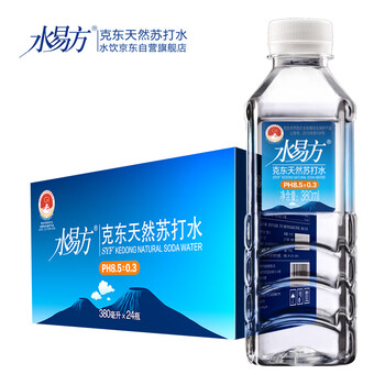 水易方 克东天然苏打水380ml*24瓶 矿泉水无汽饮用水