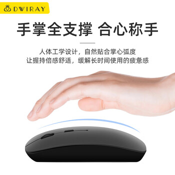 帝伊工坊适用苹果风超薄无线鼠标轻音办公MacBook笔记本电脑台式机imac商务便携充电鼠标笔记本电脑配件 