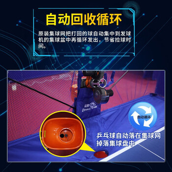 双鱼（DOUBLE FISH）乒乓球发球机落地式 智能乒乓球专业训练发球器含集球网自动回收E8（含运 不含安装）