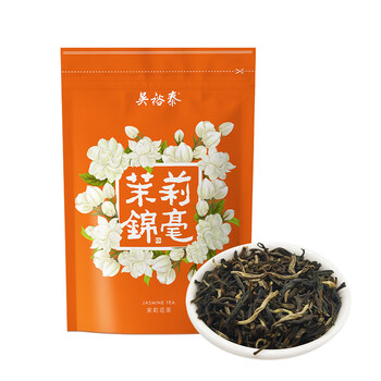 吴裕泰茉莉花茶叶 茉莉锦毫 浓香型特种50g 六窨含芽 袋装端午送礼