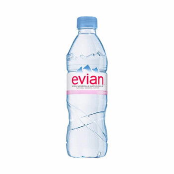 依云（evian）法国原装进口天然矿泉水500mlx24瓶(软瓶)饮用水新老包装随机发货