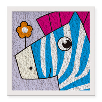 制作材料包装饰填色纸浆泥画手绘彩泥画立体画sn1217 35简笔画斑马 20