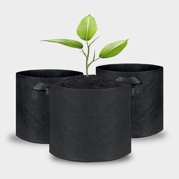 美外美植袋无纺布控根花盆营养钵育苗袋种植袋黑色1816有耳20只