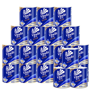 维达卷纸 蓝色经典4层200克*30卷 卫生卷筒纸 纸巾（3提共30卷）