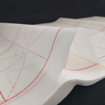 芬尚  文房四宝宣纸 毛笔书法米字格练习纸 学生书法课堂用纸生宣四尺四开10cm*18格 尺寸约66*34cm约50张/包