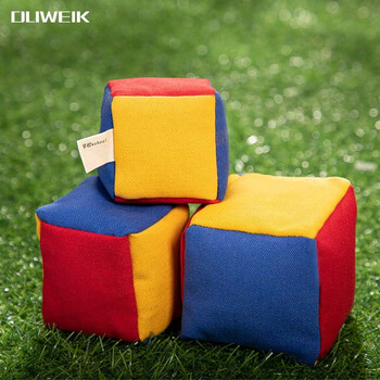 杜威克沙包拼接儿童幼儿园小学生丢投掷玩具手工耐磨帆布大中小三只装