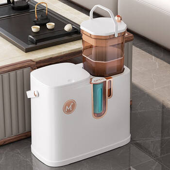 欧湃(OLPAU)垃圾桶按压式20L方形白色茶水桶茶渣桶大号带盖干湿分离废水桶 欧湃(OLPAU)垃圾桶按压式20L方形白色茶水桶茶渣桶大号带盖干湿分离废水桶