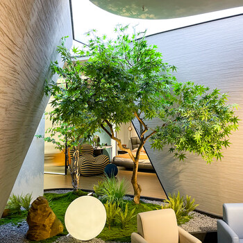 辉客映上仿真红枫树布景日式枯山水造景装饰假树室内外绿植景观摆件