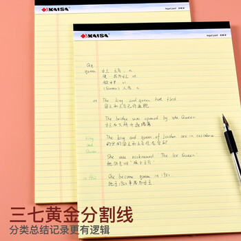 凯萨(KAISA)legalpad拍纸本美式A5/50张记事本上翻横线笔记本工作记录本子易撕便签本12本装 00578