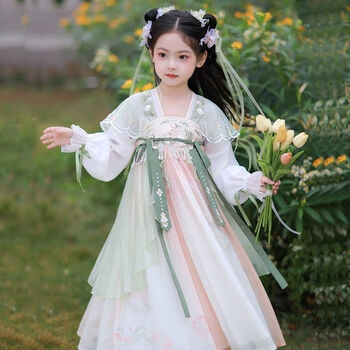 纤多洛女童夏款中国风2023新款超仙古装儿童装连衣裙夏季汉服儿童女