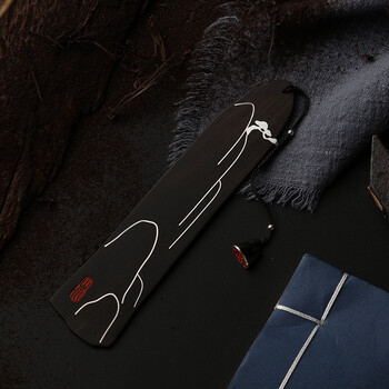 米兹MIEZ 教师节礼物送老师中国风紫光檀木质书签印章原创镶银特色礼品送外国友人生日礼物 山无孤松伴手礼