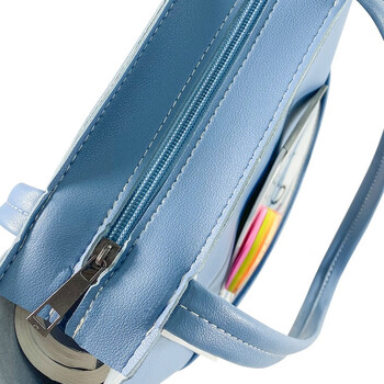 金得利软皮手提包大容量女学生美术包宝妈孕检产检手提袋拉链文件袋拎书袋补习袋小学儿童补课包 蓝色 DC1927