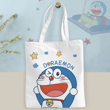 韩冠禾 哆啦a梦周边帆布包ins叮当猫蓝胖子卡通可爱大容量学生上课