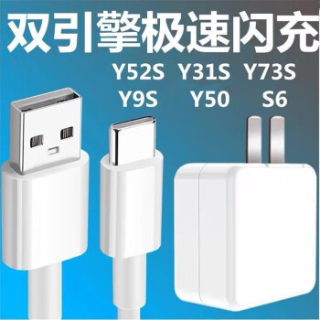 适用vivoy9sy50y52ss6y31s73s充电器头闪充快充数据线圆头快闪充头一