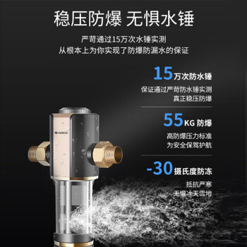 格力（GREE）前置过滤器净水器 7.5T家用全屋净水入户自来水前置过滤器自动清洗 40微米精滤免换芯无双酚04S