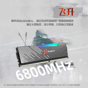 金百达（KINGBANK）32GB(16GBX2)套装 DDR5 6800 台式机内存条海力士A-die颗粒 黑刃RGB灯条 C34