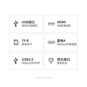 isky微软Surface Pro8扩展坞type-C转USB3.0 HUB转换器投影HDMI高清视频连接器分线器五合二 is-2UHP