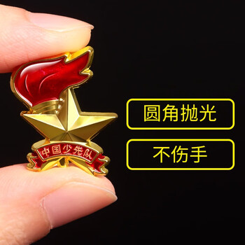 优和（UHOO）标准款少先队队徽校徽小学生磁扣别针立体款火炬队徽 大磁扣5个装 0267