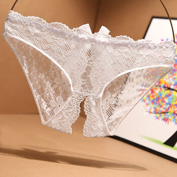 女士开裆开叉内裤 免脱诱惑火辣性感女大码三角裤t裤新款 白色 均码