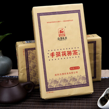 泾渭茯茶黑茶 过节礼盒 咸阳茯茶 陕西西安特产 金花茯砖茶  手筑茯砖1kg
