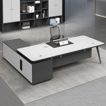 步厘家具 老板桌简约现代总裁经理办公桌子主管办公室办公桌椅组合 1.