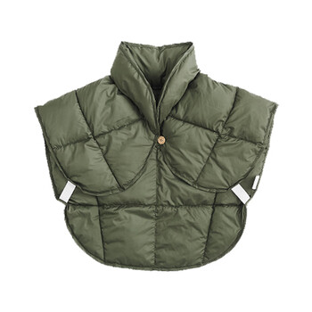 日本护肩膀保暖护肩颈椎小马甲薄款睡觉吸湿发热防寒男女士坎肩墨绿色