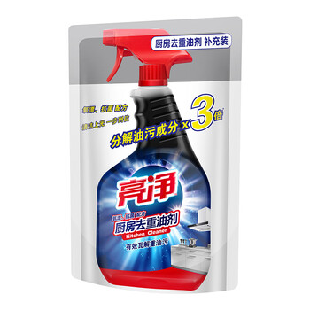 亮净厨房去重油剂氧漂抗菌500ml袋补充装 厨房油污清洁剂油烟机清洗剂 亮净厨房去重油剂氧漂抗菌500ml袋补充装 厨房油污清洁剂油烟机清洗剂