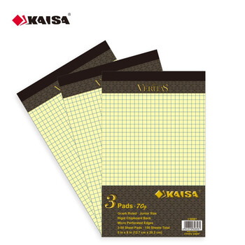 凯萨(KAISA)Veritas方格拍纸本美式A5/50张黄色记事本笔记本子 加厚可撕高颜值便签本3本装V08581 凯萨(KAISA)Veritas方格拍纸本美式A5/50张黄色记事本笔记本子 加厚可撕高颜值便签本3本装V08581