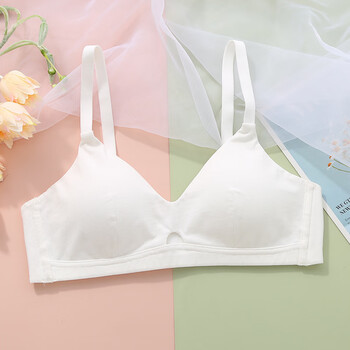 纯棉文胸1625岁少女内衣高中生大学生舒适透气无钢圈裹胸背心2白色75b