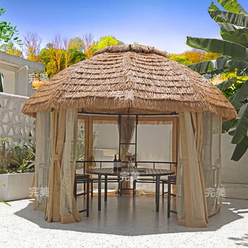 雅格皇朝亭庭院稻草遮阳棚农家乐帐篷民宿休闲凉棚景区露天茅草亭 3米